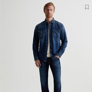 AG Adriano Goldschmied Dark Blue Straight Jeans